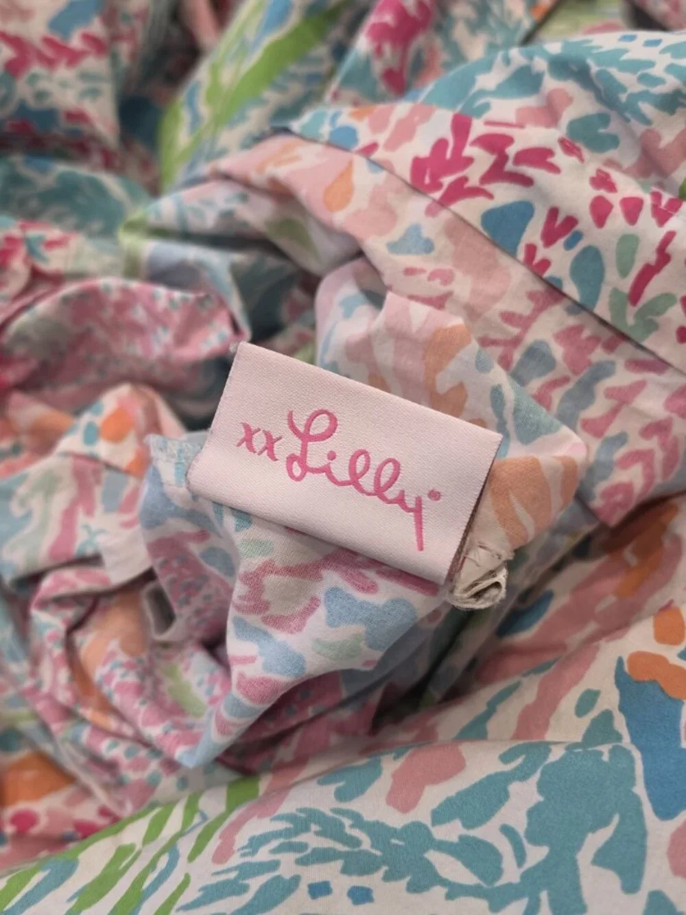 Lilly Pulitzer Garnet Hill Double/Queen Duvet Cover Coral Reef Print Cotton